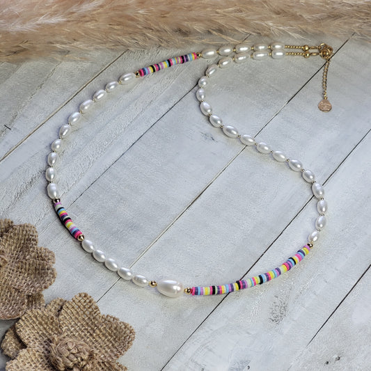 Multicolor Necklace with Freshwater Pearls