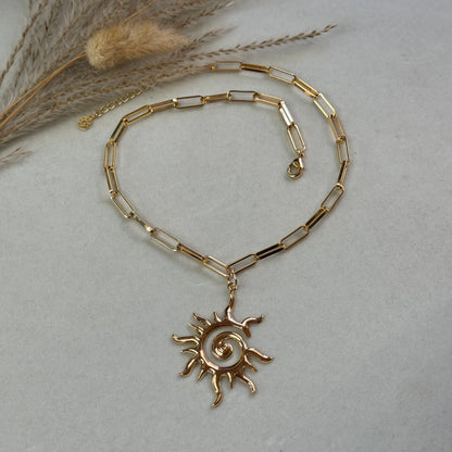 Paperclip Big Sun Necklace