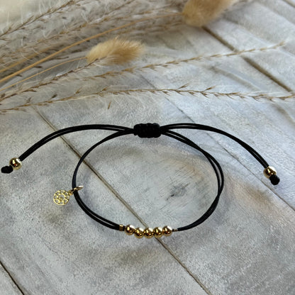 Adjustable Bracelet with Medium Round 18k Gold-Filled Beads