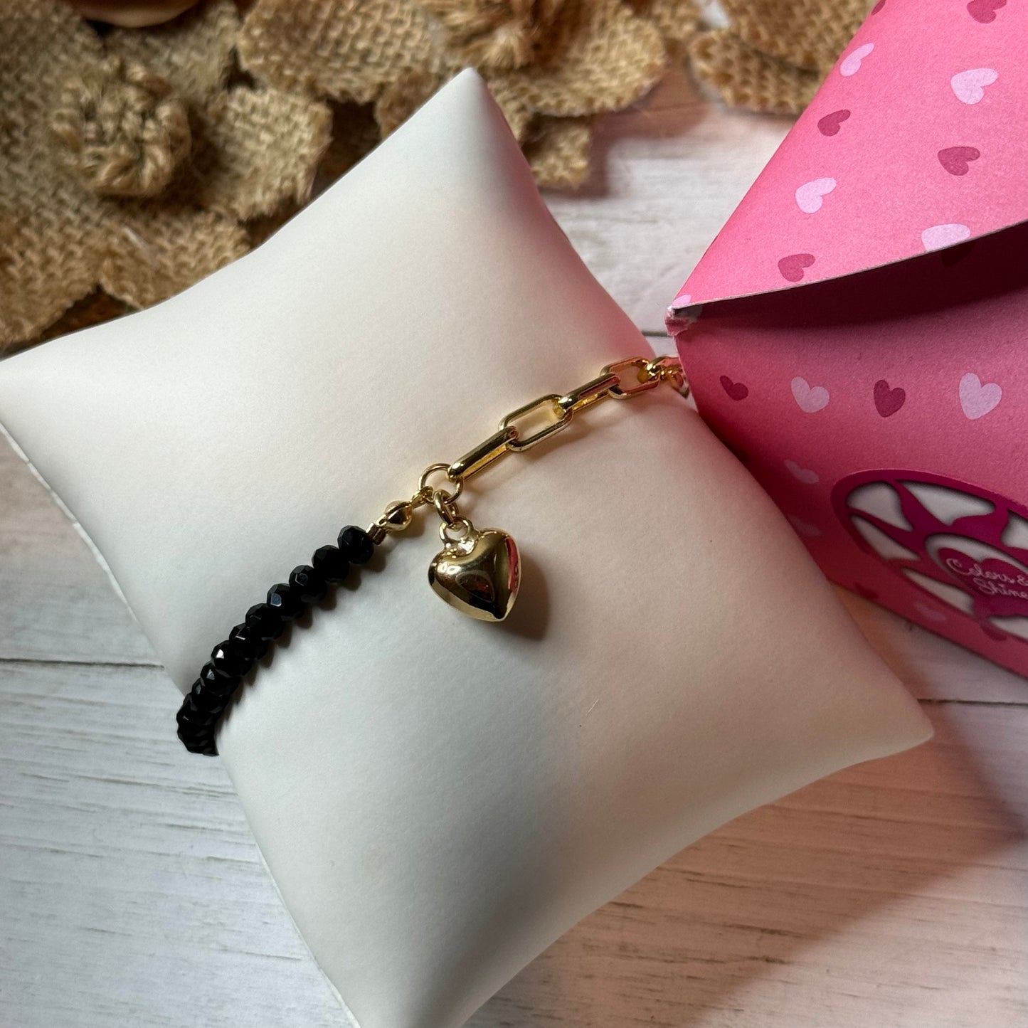 Crystal & Paperclip Chain Bracelet
