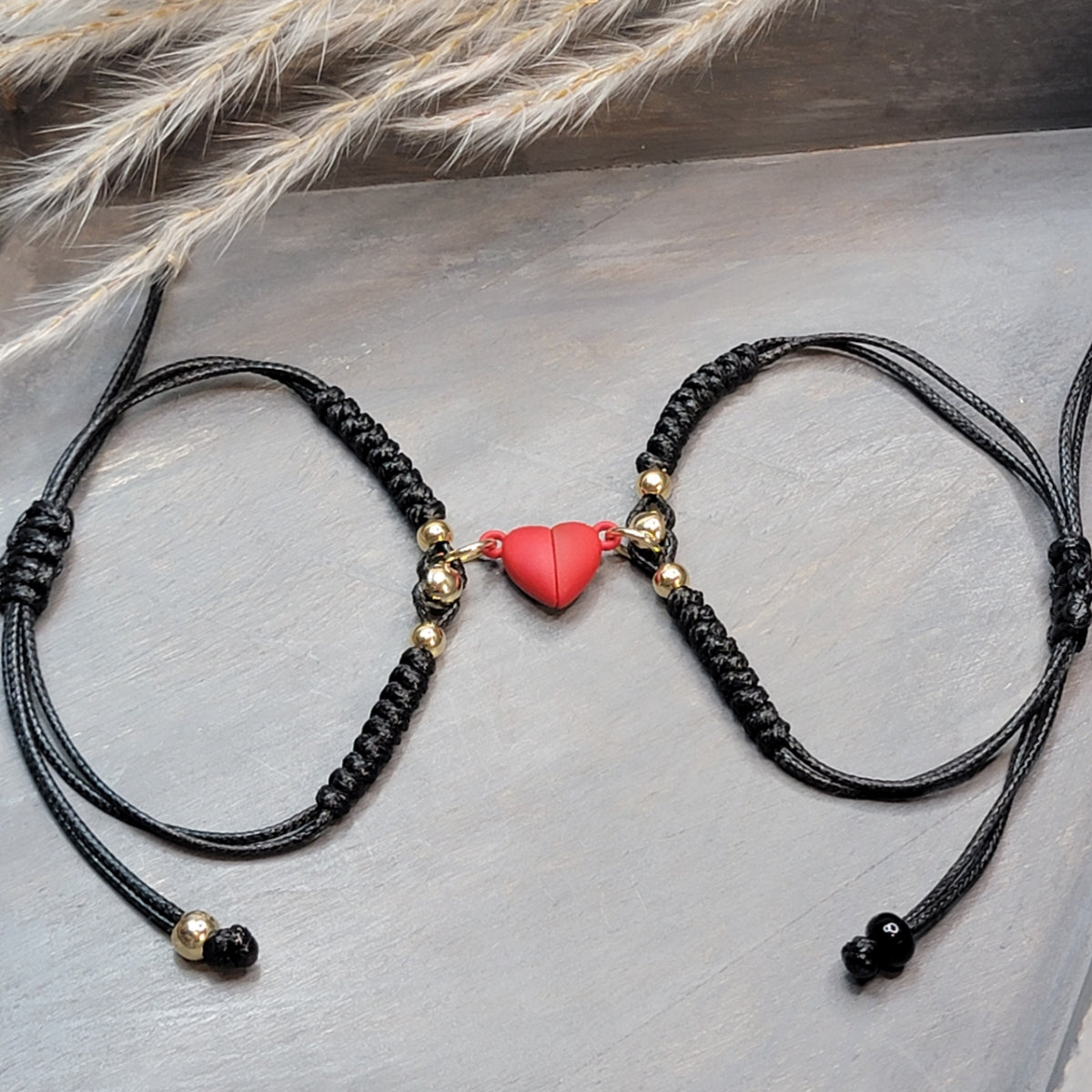 Red Heart Magnet Bracelet Set of 2
