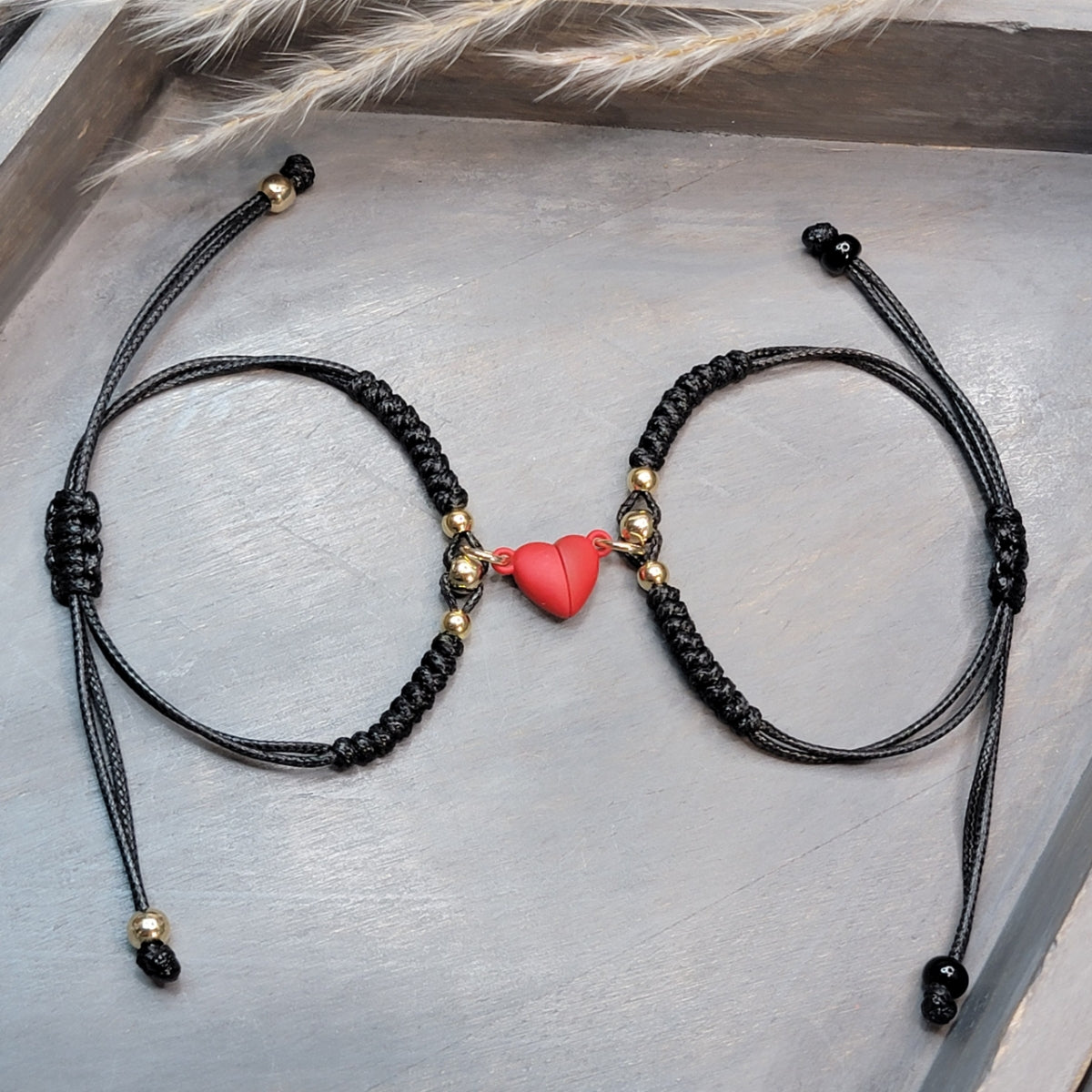 Red Heart Magnet Bracelet Set of 2