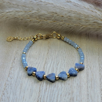 Blue Heart & Crystal Bracelet