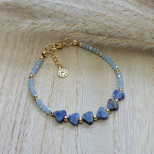 Blue Heart & Crystal Bracelet