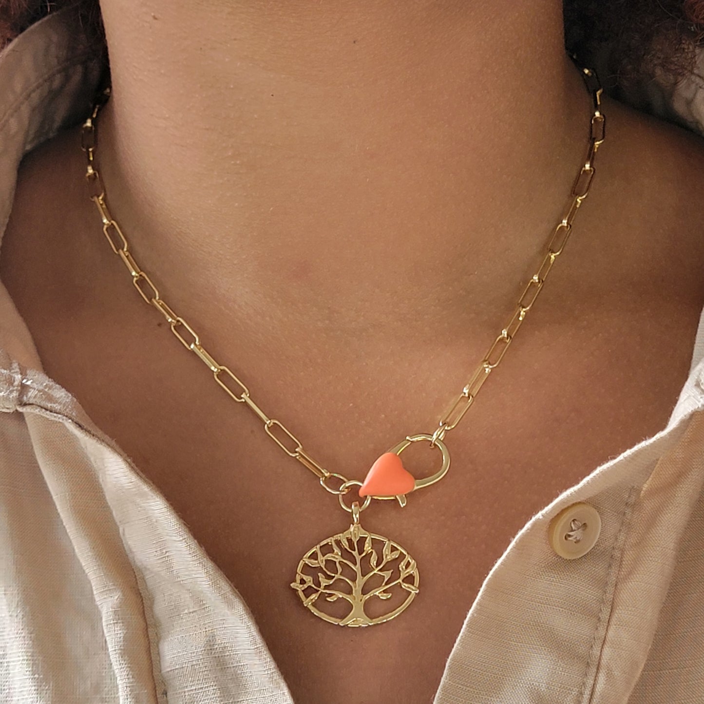 Tree of Life Paperclip Necklace