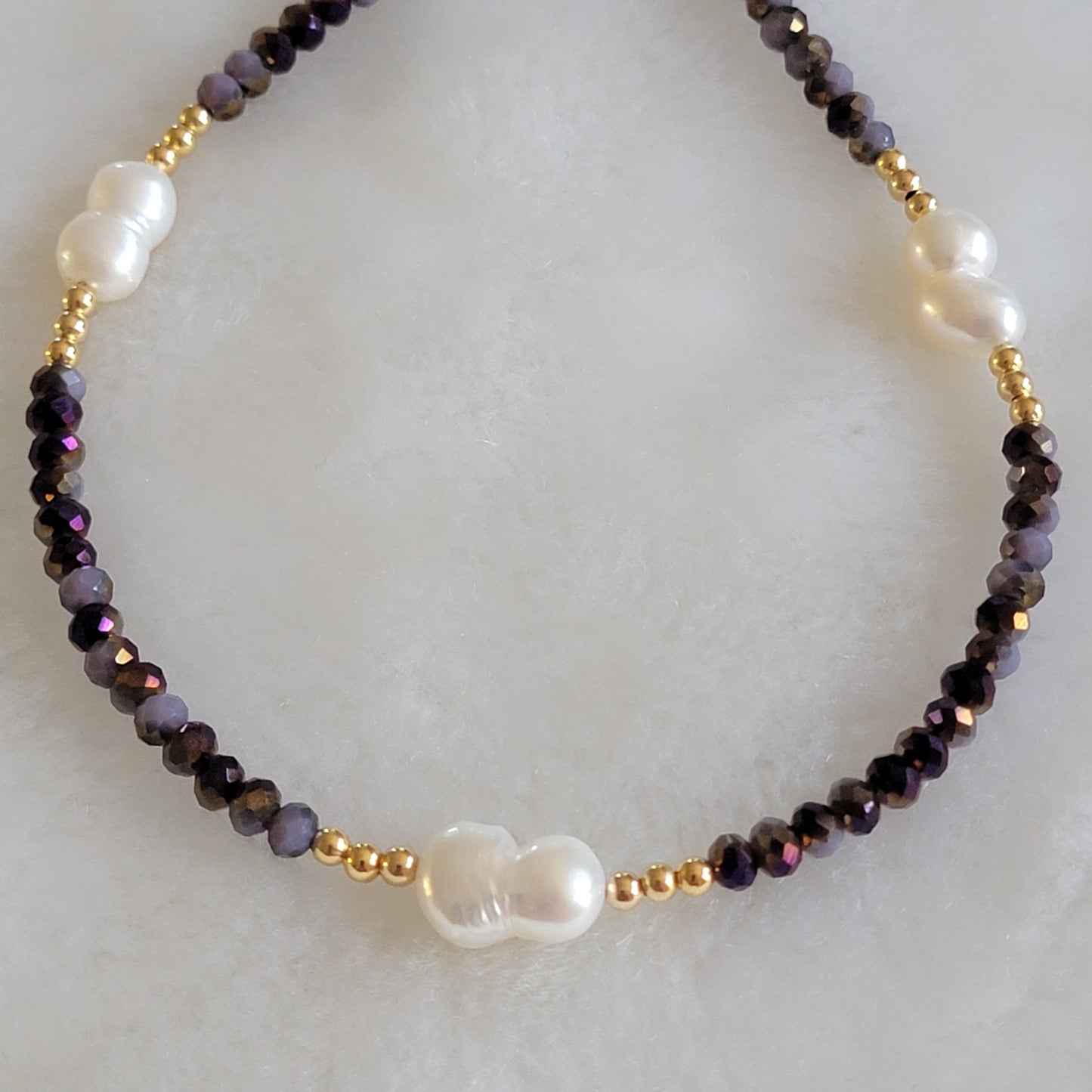 Translucent Crystals & Freshwater Pearls Necklace