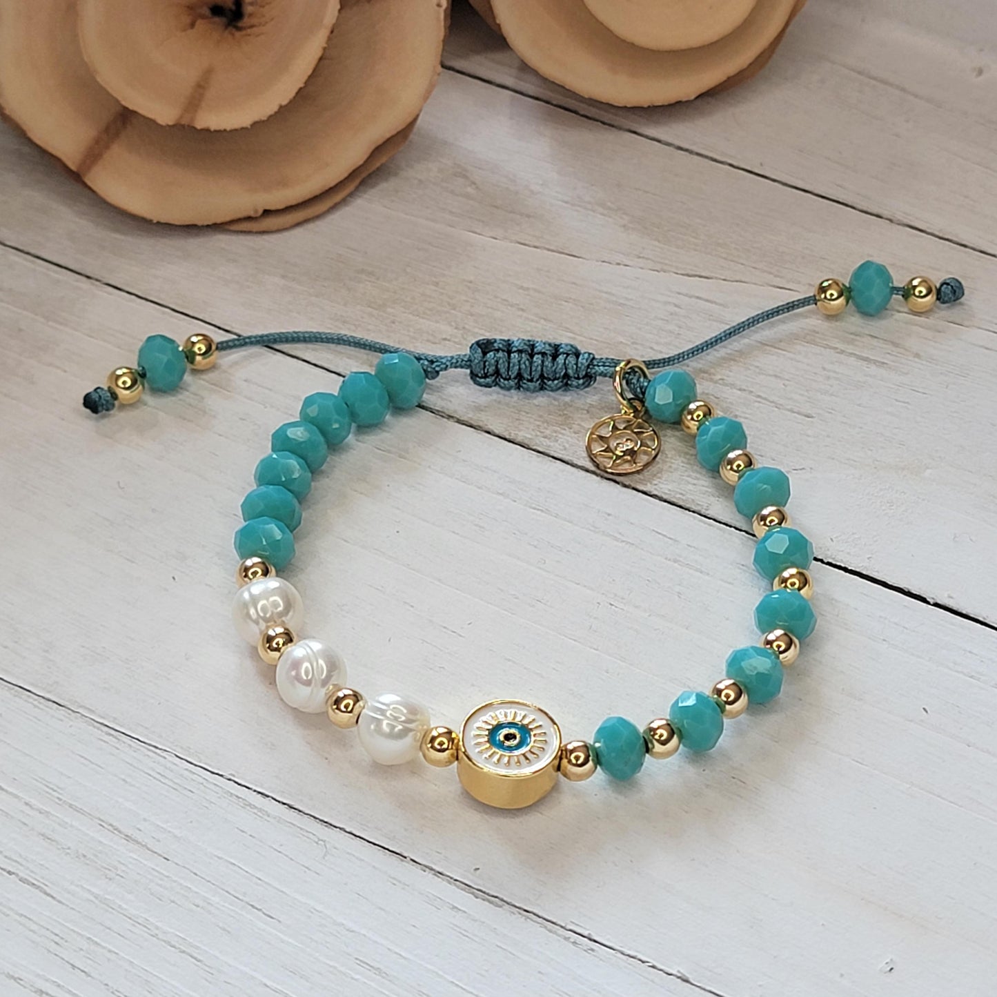 Elegant Protection Bracelet with Pearls, Crystals and 18k Gold-Filled Details