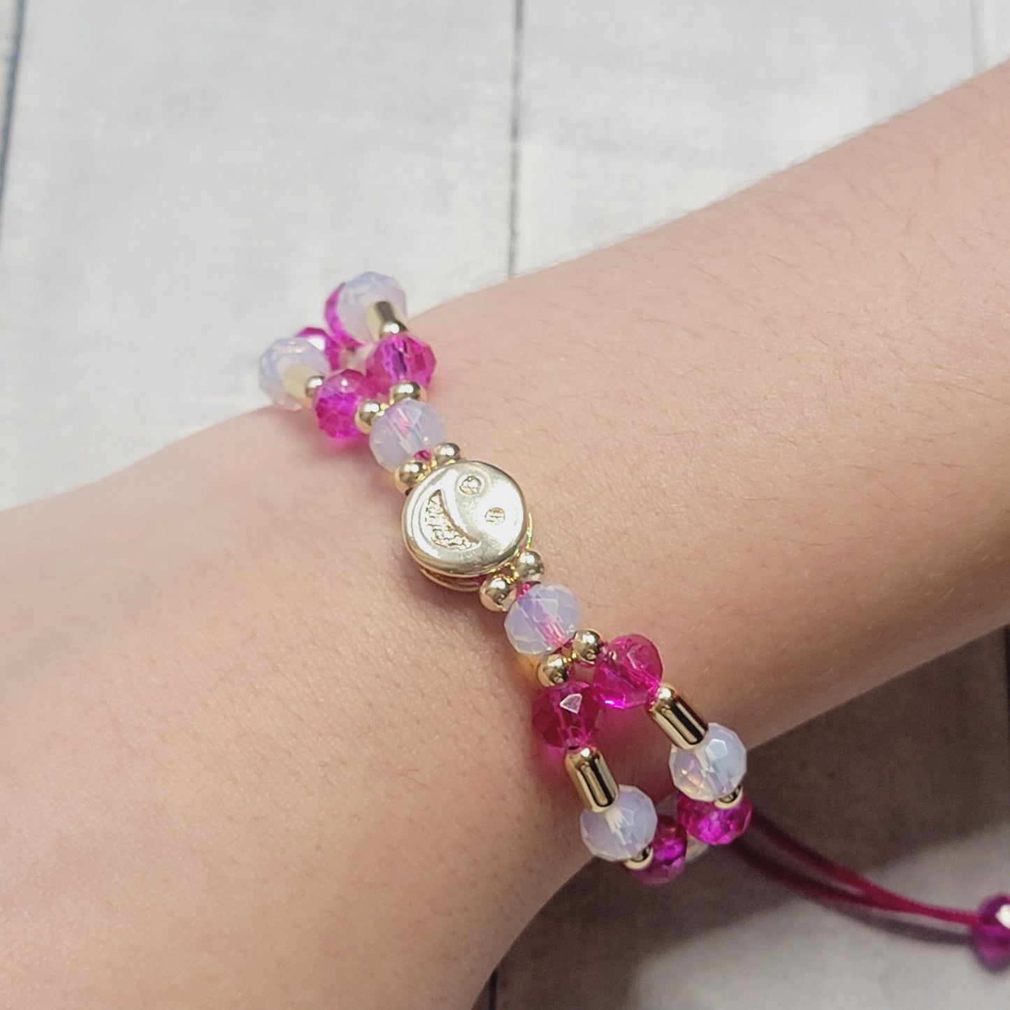 Happy Face Crystal Bracelet for Girls (Available in Many Colors)