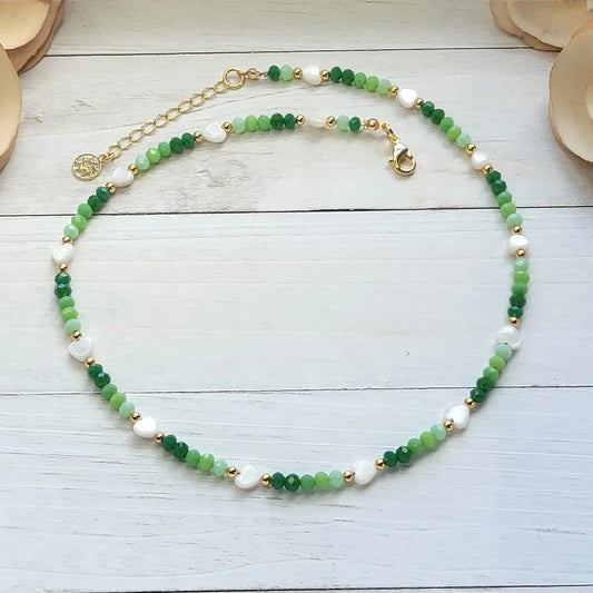 Shades of Green Crystal Necklace