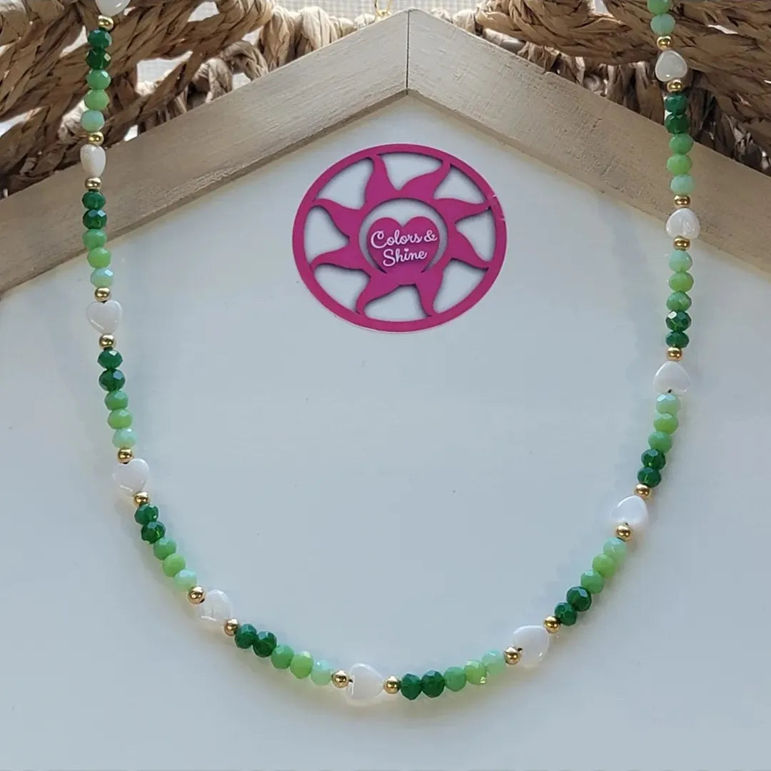 Shades of Green Crystal Necklace